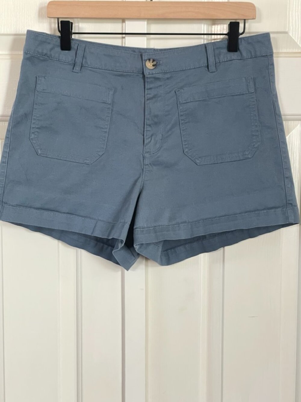Quince Stretch Cotton Chino Patch Pocket Shorts Aegean Blue 12